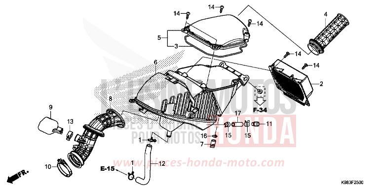 LUFTFILTER von CB125R PEARL METALLOID WHITE (NHA96) von 2018