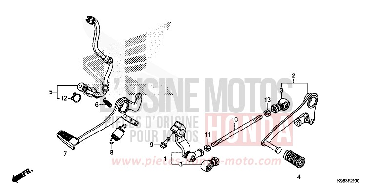 PEDAL von CB125R PEARL METALLOID WHITE (NHA96) von 2018