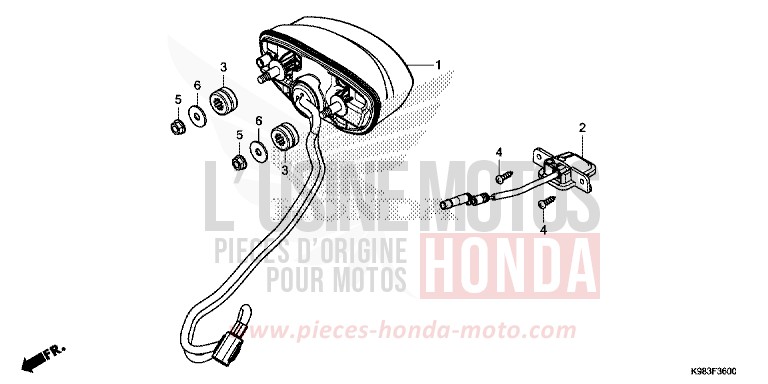 HECKLEUCHTE von CB125R PEARL METALLOID WHITE (NHA96) von 2018