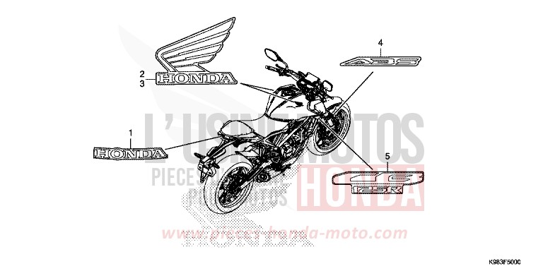 MARKE von CB125R PEARL METALLOID WHITE (NHA96) von 2018