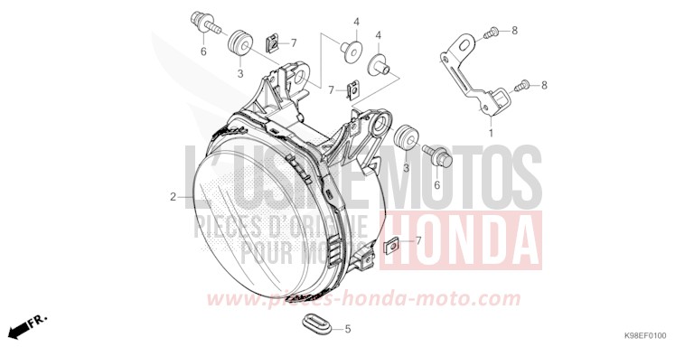 SCHEINWERFER von CB125R CANDY CHROMOSPHERE RED (R381) von 2021