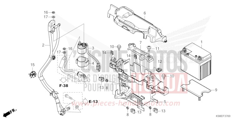 BATTERIE von CB125R CANDY CHROMOSPHERE RED (R381) von 2021