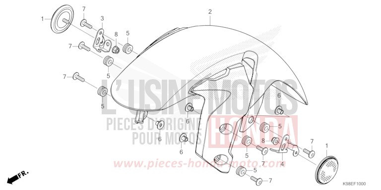 KOTFLUEGEL, VORNE von CB125R MAT GUNPOWDER BLACK METALLIC (NH436) von 2021