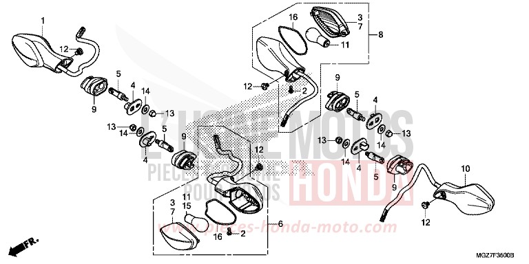 BLINKER von CB500X MAT GUNPOWDER BLACK METALLIC (NH436) von 2015