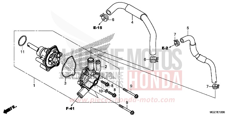 WASSERPUMPE von CB500X MAT PEARL SUMMIT WHITE (NHB57) von 2015