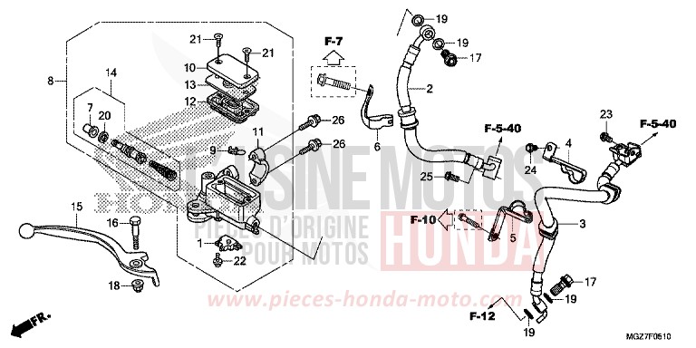 HAUPTBREMSZYLINDER, VORNE ZYLINDER (ABS) von CB500X MAT PEARL SUMMIT WHITE (NHB57) von 2015