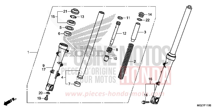 GABEL, VORNE von CB500X MAT PEARL SUMMIT WHITE (NHB57) von 2015