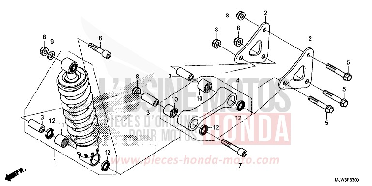 KISSEN, HINTEN von CB500X ASTEROID BLACK METALLIC (NHA35) von 2016