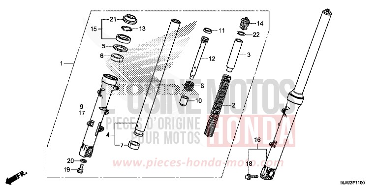 GABEL, VORNE von CB500X MAT FRESCO BROWN (Y215) von 2016