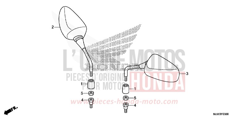 MIROIR von CB500X MILLENNIUM RED (R263) von 2016