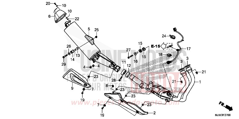 SILENCIEUX D'ECHAPPEMENT (CB500XG/CB500XAG/CB400XG/CB400XAG) von CB500X MILLENNIUM RED (R263) von 2016