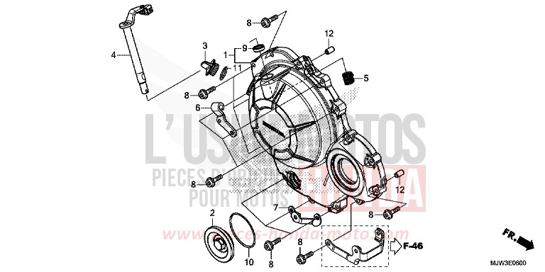 PANNEAU CARTER-MOTEUR D. von CB500X PEARL HORIZON WHITE (NHB61) von 2016