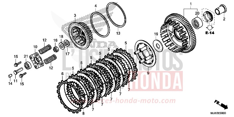 EMBRAYAGE von CB500X PEARL HORIZON WHITE (NHB61) von 2016