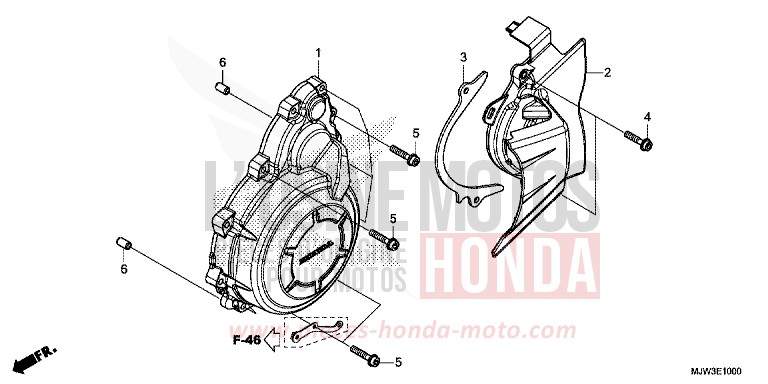 COUVERCLE DE GENERATEUR C.A. von CB500X PEARL HORIZON WHITE (NHB61) von 2016