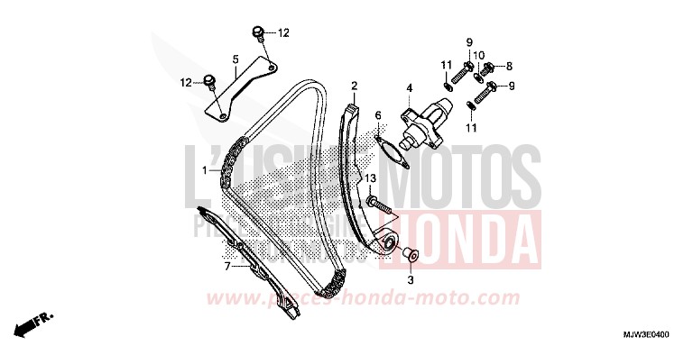 NOCKENWELLENKETTE/SPANNVORRICHTUNG von CB500X MAT GUNPOWDER BLACK METALLIC (NH436) von 2016