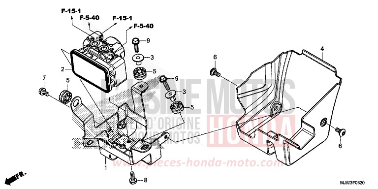 ABS-MODULATOR von CB500X MAT GUNPOWDER BLACK METALLIC (NH436) von 2016