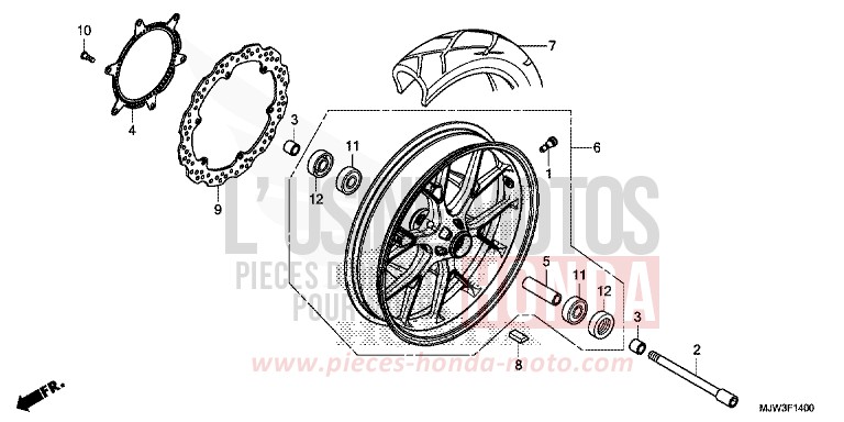 VORDERRAD von CB500X CANDY ROSY RED (R340) von 2017