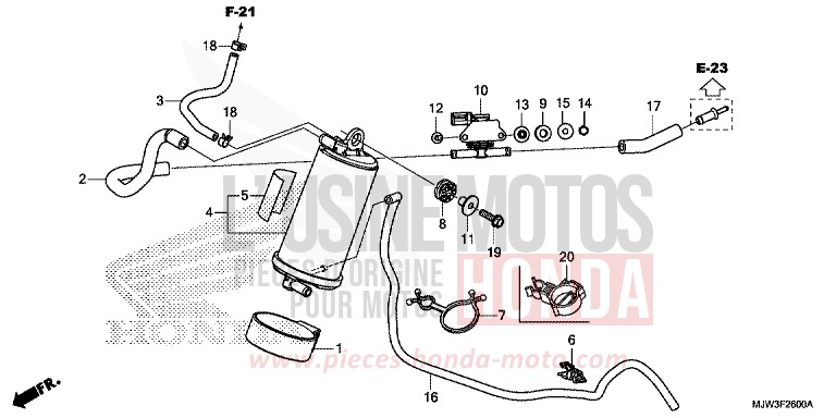 AKTIVKOHLEBEHAELTER von CB500X CANDY ROSY RED (R340) von 2017