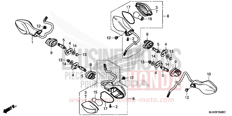 BLINKER von CB500X CANDY ROSY RED (R340) von 2017