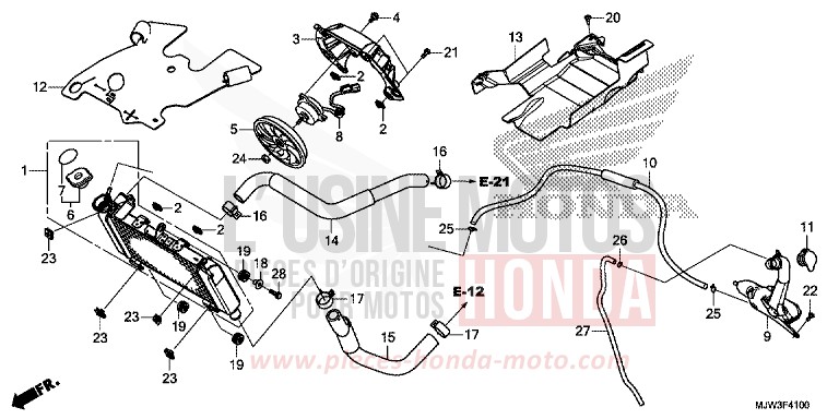 KUEHLER von CB500X CANDY ROSY RED (R340) von 2017