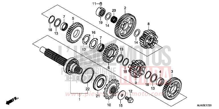 GETRIEBE (GEGENWELLE) von CB500X SWORD SILVER METALLIC (NHA95) von 2017