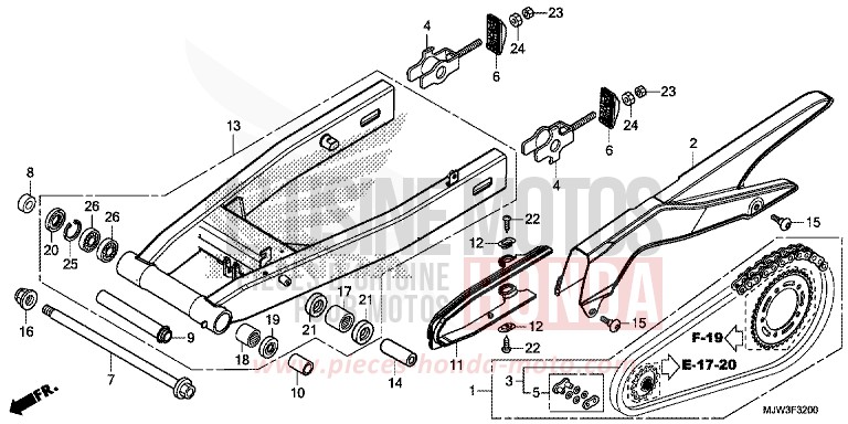 SCHWINGE von CB500X SWORD SILVER METALLIC (NHA95) von 2017
