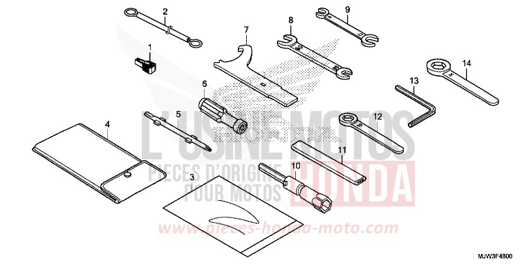 WERKZEUG von CB500X SWORD SILVER METALLIC (NHA95) von 2017