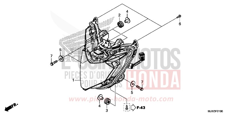 SCHEINWERFER von CB500X MAT GUNPOWDER BLACK METALLIC (NH436) von 2017