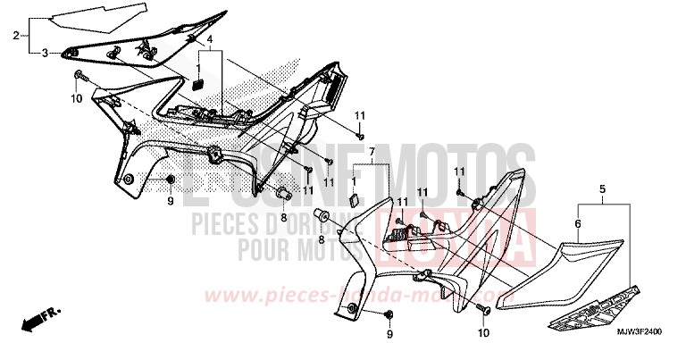 SEITENABDECKUNG von CB500X MAT GUNPOWDER BLACK METALLIC (NH436) von 2017