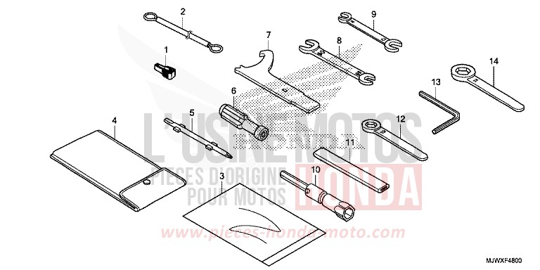 WERKZEUG von CB500X CANDY CHROMOSPHERE RED (R381) von 2018
