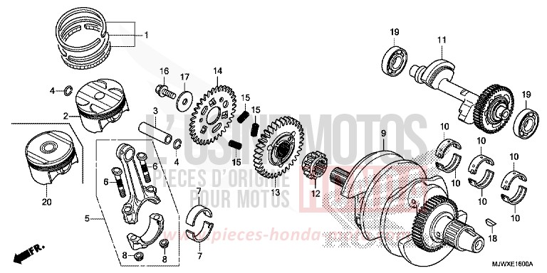 KURBELWELLE/KOLBEN von CB500X FORCE SILVER METALLIC (NH411) von 2018
