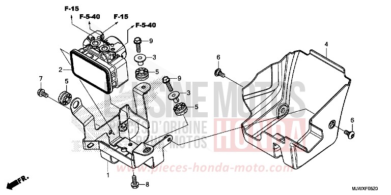 ABS-MODULATOR von CB500X FORCE SILVER METALLIC (NH411) von 2018