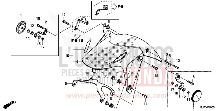 KOTFLUEGEL, VORNE von CB500X FORCE SILVER METALLIC (NH411) von 2018