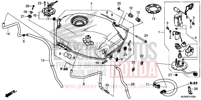 KRAFTSTOFFTANK/KRAFTSTOFFPUMPE von CB500X FORCE SILVER METALLIC (NH411) von 2018