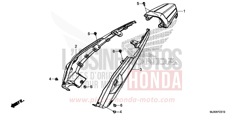 WINDLAUF, HINTEN von CB500X FORCE SILVER METALLIC (NH411) von 2018