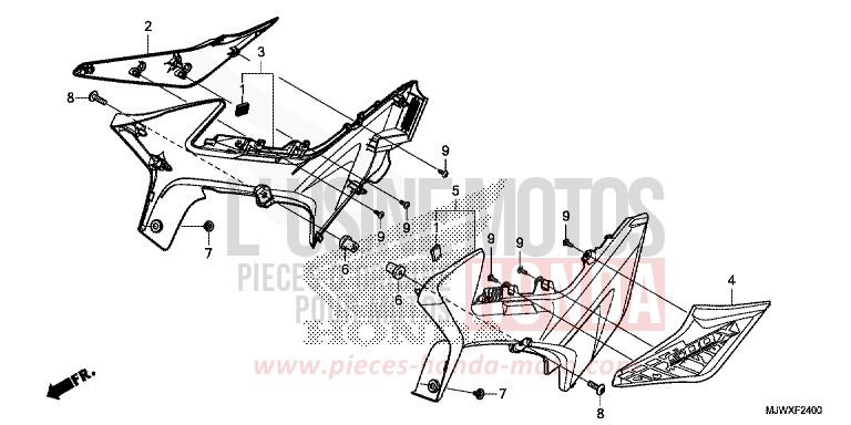 SEITENABDECKUNG von CB500X FORCE SILVER METALLIC (NH411) von 2018