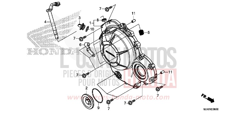 KURBELGEHAEUSEABDECKUNG von CB500X MAT GUNPOWDER BLACK METALLIC (NH436) von 2018