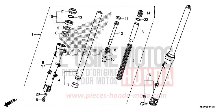 GABEL, VORNE von CB500X MAT GUNPOWDER BLACK METALLIC (NH436) von 2018