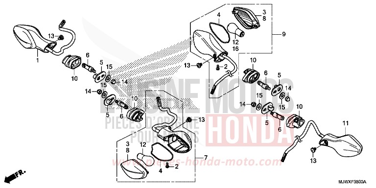 BLINKER von CB500X MAT GUNPOWDER BLACK METALLIC (NH436) von 2018