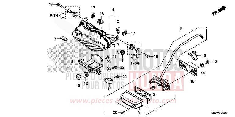HECKLEUCHTE von CB500X MAT GUNPOWDER BLACK METALLIC (NH436) von 2018