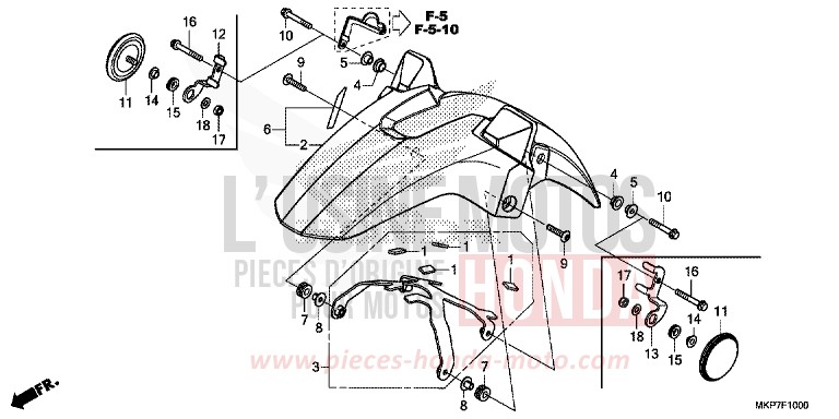 KOTFLUEGEL, VORNE (CB400XAK,CB500X,CB500XAK/L/M) von CB500X GRAND PRIX RED (R380) von 2019