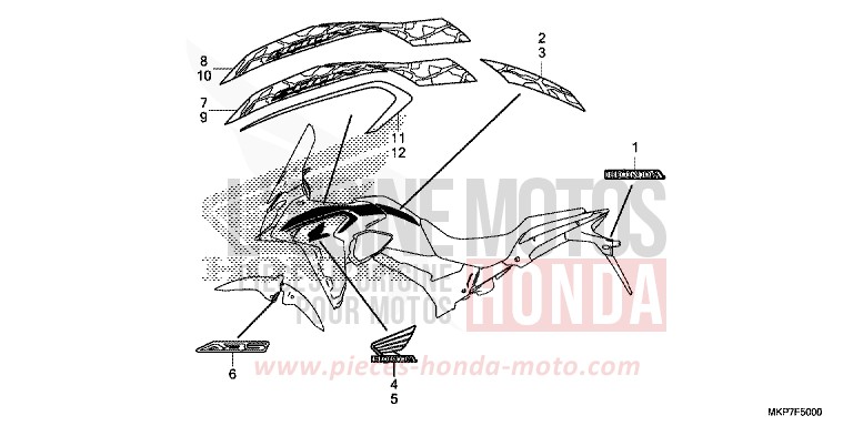 MARKE/STREIFEN (CB400XAK,CB500X,CB500XAK/L/M) von CB500X GRAND PRIX RED (R380) von 2019