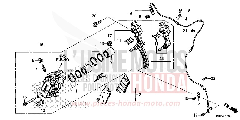 VORDERRAD-BREMSSATTEL (CB400XAK,CB500X,CB500XAK/L/M) von CB500X PEARL METALLOID WHITE (NHA96) von 2019