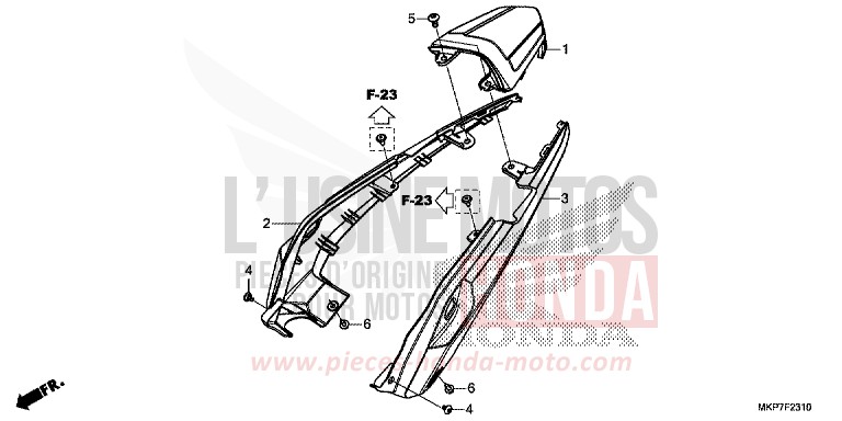 WINDLAUF, HINTEN von CB500X PEARL METALLOID WHITE (NHA96) von 2019