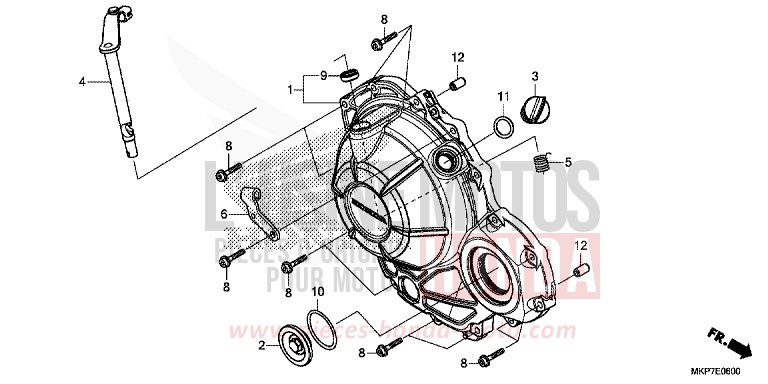 KURBELGEHAEUSEABDECKUNG von CB500X GRAND PRIX RED (R380) von 2021