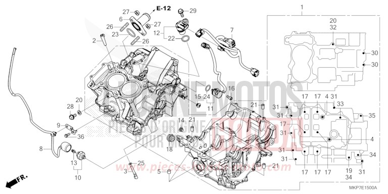 KURBELGEHAEUSE von CB500X PEARL METALLOID WHITE (NHA96) von 2021
