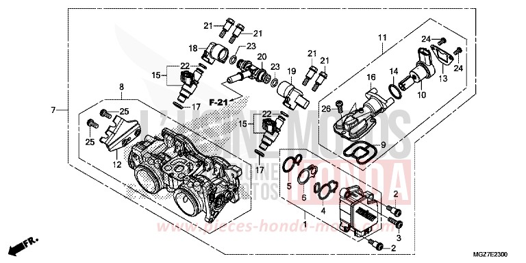 DROSSELKLAPPENGEHAEUSE von CB500X CANDY RUBY RED (R4) von 2014