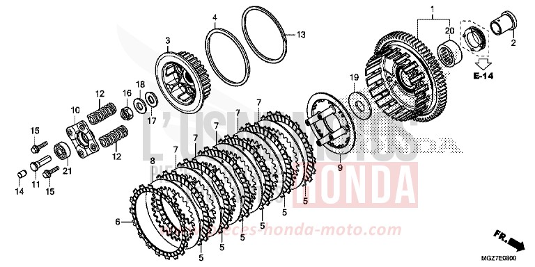 KUPPLUNG von CB500X PEARL HIMALAYAS WHITE (NHA87) von 2014
