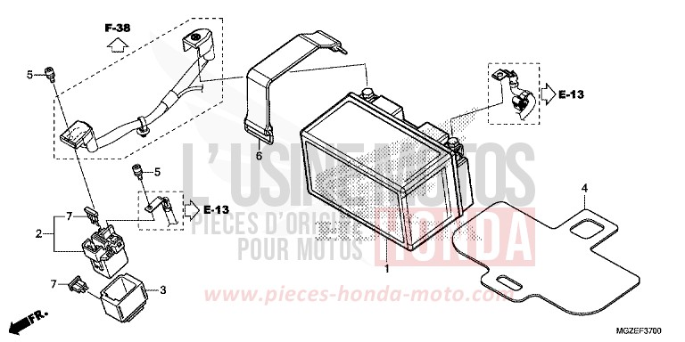 BATTERIE von CB500F GRAPHITE BLACK (NHB01) von 2015