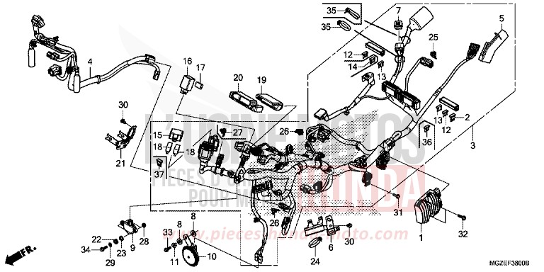 KABELBAUM von CB500F GRAPHITE BLACK (NHB01) von 2015